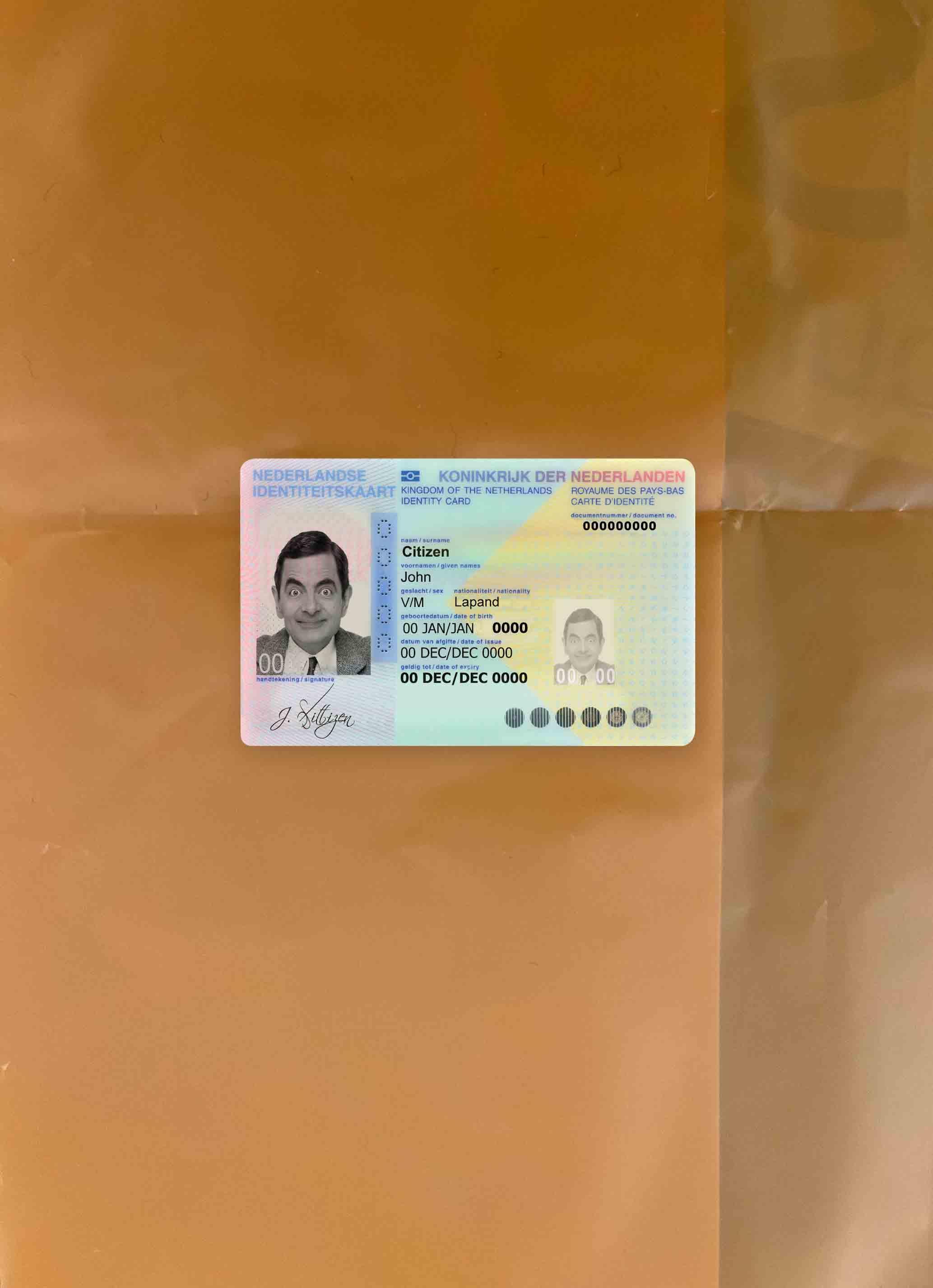 Downloadable Netherlands ID photolook real example